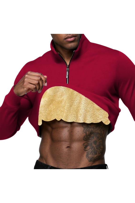 Mock Neck Sweatshirts for Men,Fuzzy Fleece Linen Golf Shirts,Long Sleeve Half Zipper Warm Winter Base Layer