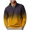 thumbnail image 1 of Mock Neck Sweatshirts for Men with Zipper Fleece Lined Long Sleeve Shirts Mens Trendy Gradient Printed Pullover Warm Athletic Workout Sweatshirt Tops, 1 of 4