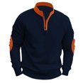 thumbnail image 1 of Mock Neck Sweatshirts for Men with Zipper No Hood Long Sleeve Shirts Mens Casual Color Block Pullover Breathable Athletic Workout Sweatshirt Tops, 1 of 3