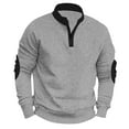 thumbnail image 1 of Mock Neck Sweatshirts for Men with Zipper No Hood Long Sleeve Shirts Mens Casual Color Block Pullover Breathable Athletic Workout Sweatshirt Tops, 1 of 5
