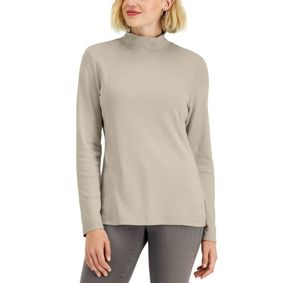 Mock-Neck Top Pebble S