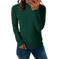 thumbnail image 1 of Mock Neck Tops Thermal Baselayer Shirt Derong Soft Warm Turtleneck Thermal Fleece Lined Base Layer Tops Basic Solid Undershirts 2026 Fashion Thermal Long Sleeve Tops for Women Blackish Green L, 1 of 7