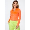 thumbnail image 1 of Mock Neck Zip Front Crop Top, Blouse, 1 of 5