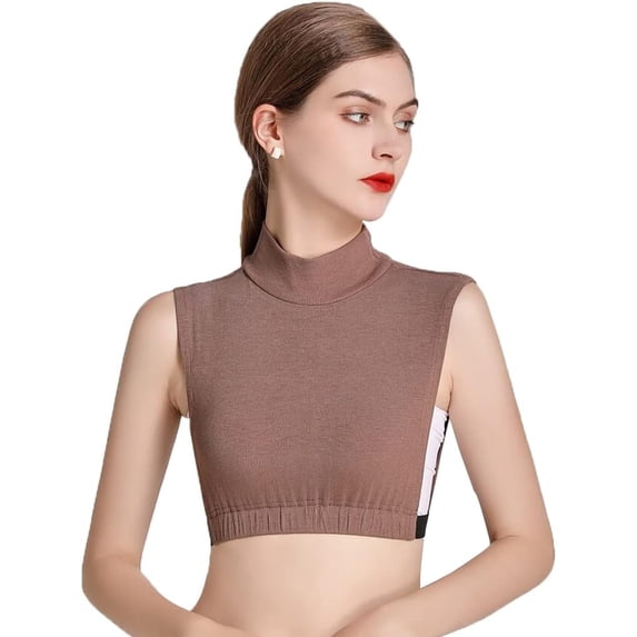 Mock Turtleneck Dickey Collar Hoodie High Neck Detachable Collar