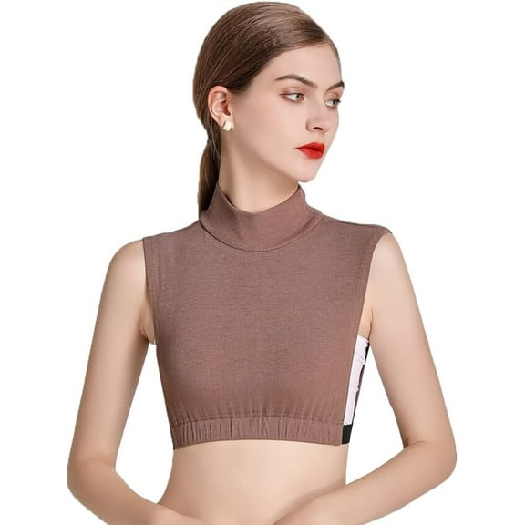 Mock Turtleneck Dickey Collar Hoodie High Neck Detachable Collar