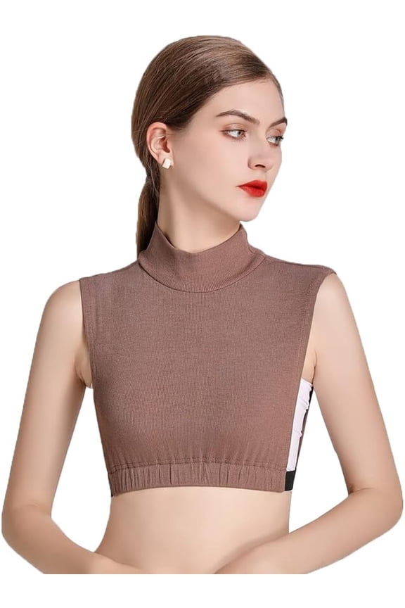 Mock Turtleneck Dickey Collar Hoodie High Neck Detachable Collar