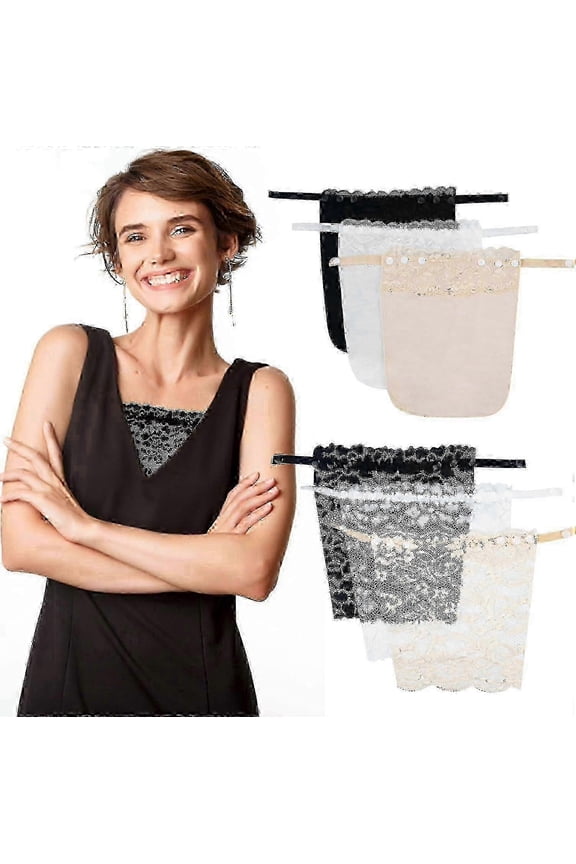 Mock camisole insert for women - 6pcs lace clip-on privacy panels