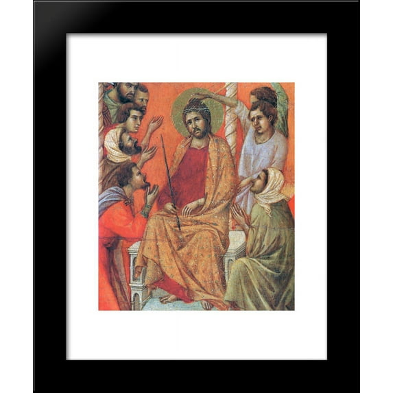 Mockery of Christ (Fragment) 20x24 Framed Art Print by Duccio
