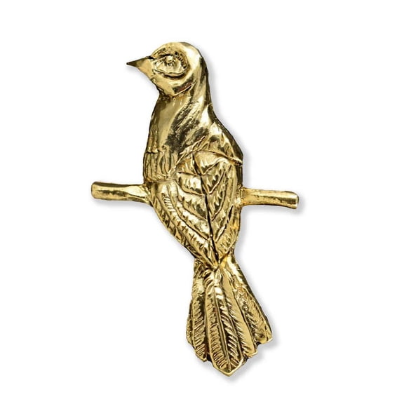 Mockingbird Pin, Bird, Norse, Viking, GG031, Celtic, Gothic, Viking, Medieval, Pins, Lapel, Brooch, Brooches, Hat, Backpack, Handmade in the USA, Over 100 Gothic Designs Available, Gold Plated