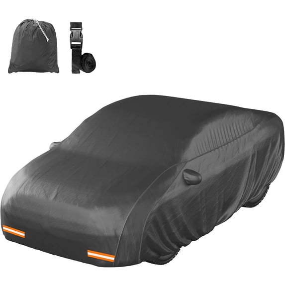 Mockins 175"x 70"x 60" Heavy Duty Extra Thick Black 250G PVC All Weather Car Cover