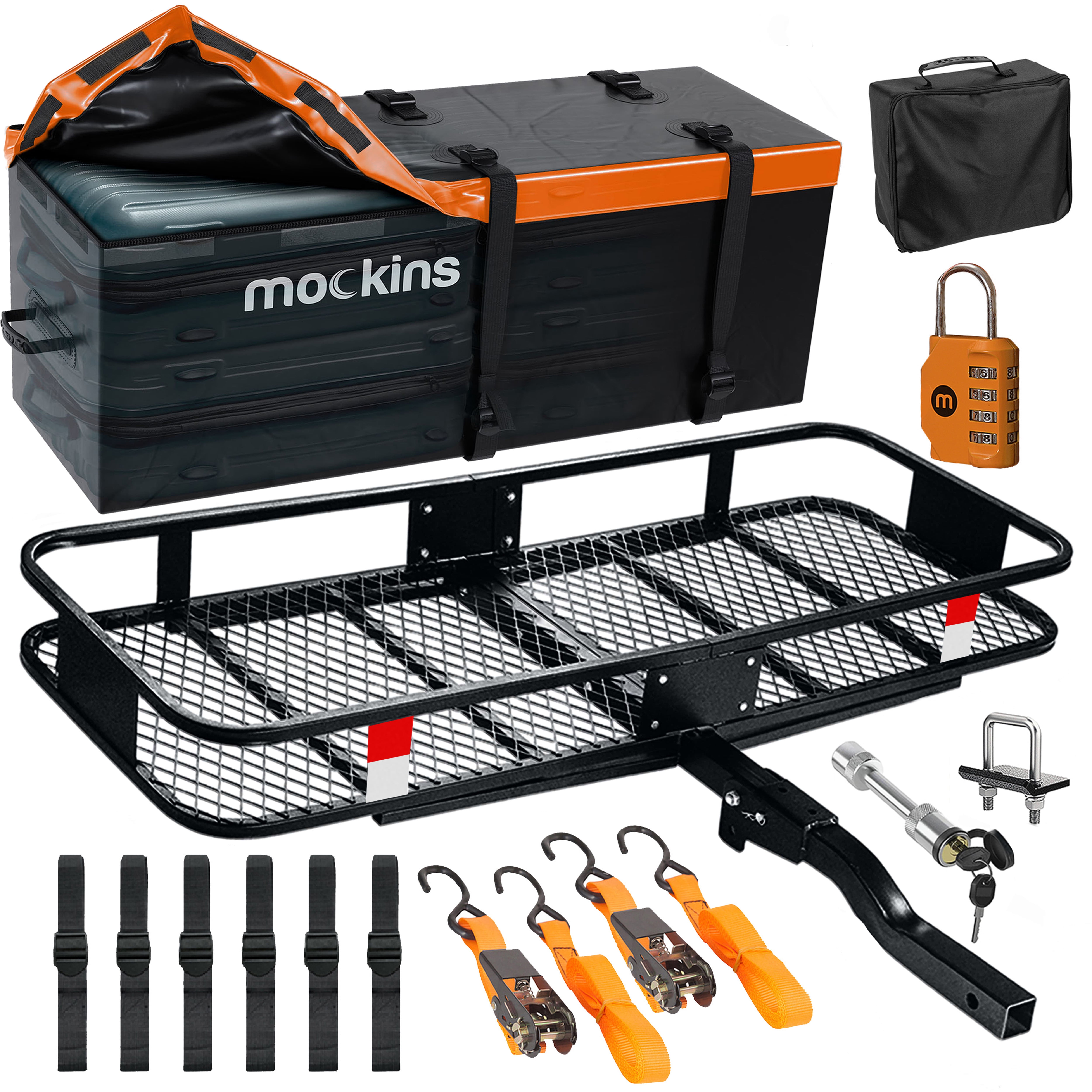 Mockins 60"x20"x6" Cargo Carrier Hitch Mount 500lbs Cap. 2" Receiver