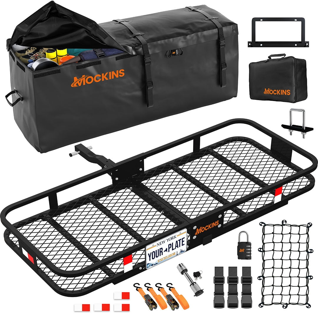 "Mockins Steel Car Cargo Carrier Hitch Mount 60""x20""x6"" | 500 lbs ...