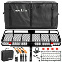 Mockins 60"x24"x6" XL Trailer Hitch Cargo Carrier Hitch Mount | 500lbs Cap. 2" Inch Receiver Hitch Basket with 25 CF Bag