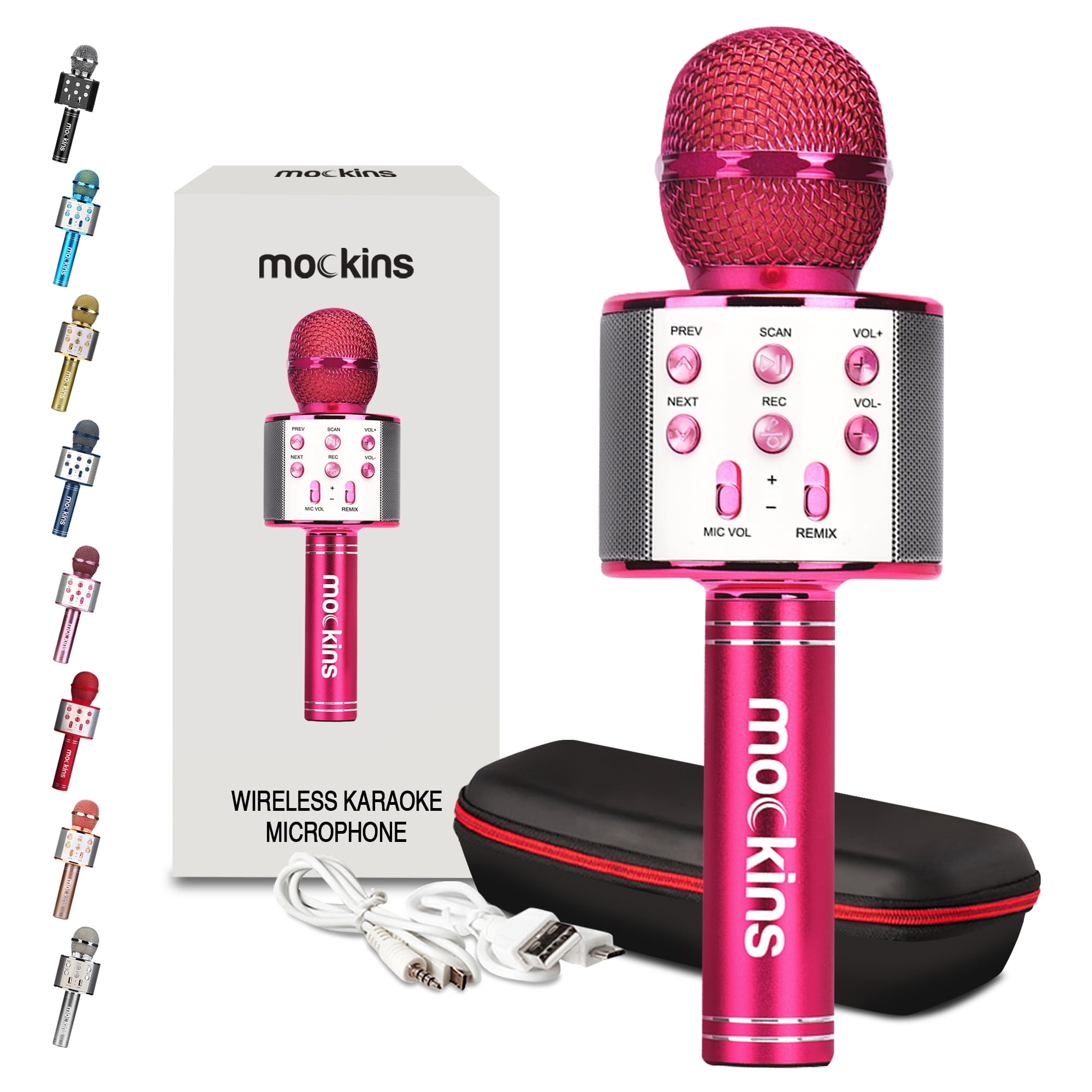 Nevlers Hot Pink Wireless Karaoke Microphone with Bluetooth Speaker and Echo Portable and Compatible with Android and IOS Devices Ideal for