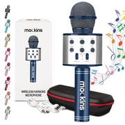 Mockins Portable Bluetooth Karaoke Microphone, Speaker Compatible with iOS and Android Devices, Navy