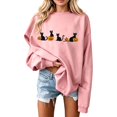 thumbnail image 1 of Mockneck Sweatshirt BWASD Halloween Fashion Oversized Sweatshirt for Women Cute Pumpkin and Black Cat Loose Pullover Loungewear for Spooky Season Party Wear |Pink,2XL, 1 of 5