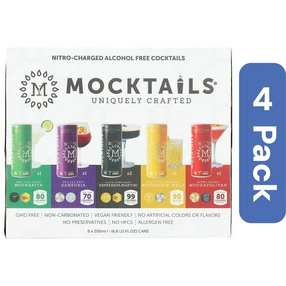 Mocktail Alcohol Free Cocktails Non-Alcohol Nitro Variety 40.8 fl oz (Pack Of 4)