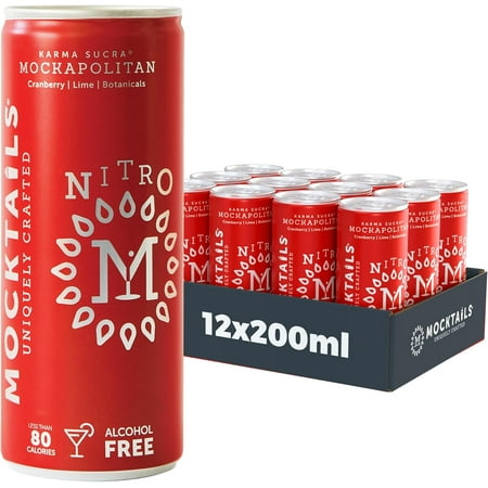 Mocktails Nitro-Charged Non Alcoholic Cosmopolitan, 6.8 oz, 12 Pack