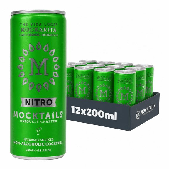 Mocktails Vida Loca Mockarita Margarita Lime Flavored Non-Alcoholic Nitro Cans, 12-Pack, 12-6.8 oz