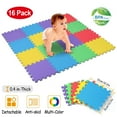 thumbnail image 1 of Moclever 16Pcs Portable Kids Play Mat, Kids Puzzle Exercise Mat Multi-Color Anti-Skid EVA Playmat for Infants Baby Toddlers, 12.2x0.4in, 1 of 13