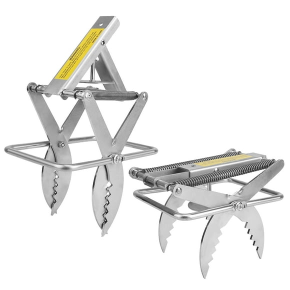 Moclever 2Pcs Outdoor Metal Mole Trap Easy Setup Reusable Mole Trap for Lawn Garden Yard, Silver