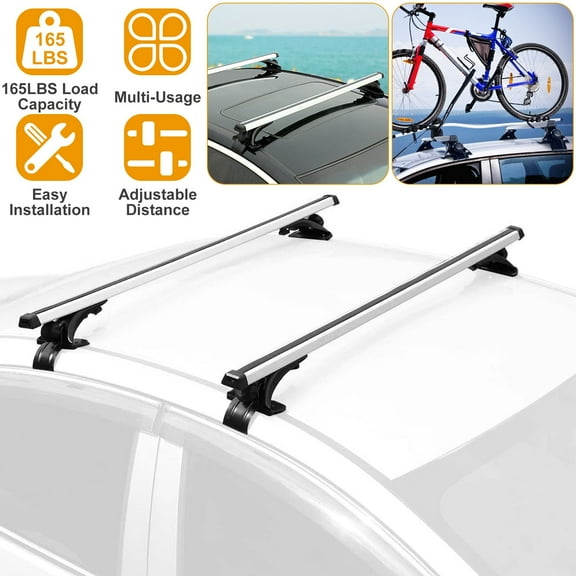 Moclever 47.2" Car Roof Rack, Aluminum Cargo Carrier Roof Rack Crossbars for Most Vehicle Wagon Cars