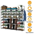 thumbnail image 1 of Moclever 8 Tiers 4 Rows Shoe Rack Organizer, Free Standing Metal Shoe Storage Shelf 56 Pairs of Shoe Tower Unit with 2 Hooks for Entryway Closet Bedroom, Black, 1 of 11