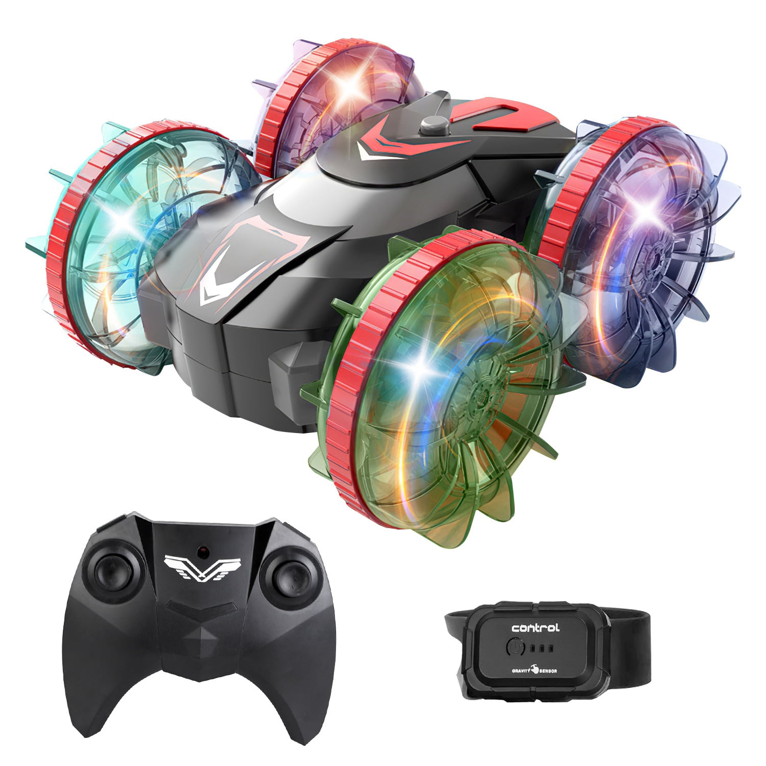 Moclever Amphibious Remote Control Car Waterproof Stunt Car with Wrist ...