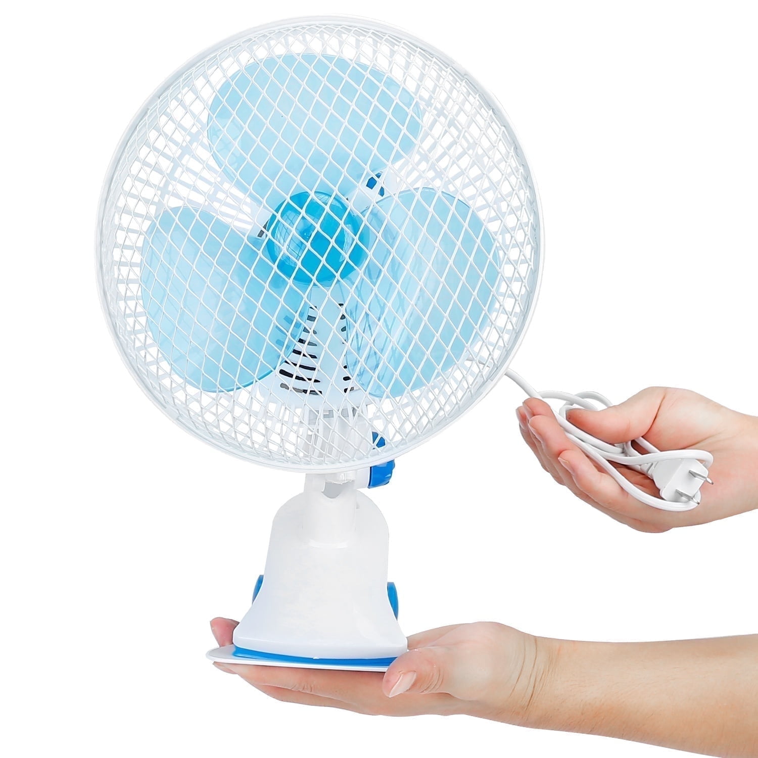 Moclever Clip Fan 8" 2-Speed Portable Indoor Desk Fan, Adjustable Tilt, Rotates 360