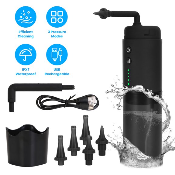 Moclever Ear Wax Removal Tool Electric Ear Wax Removal Kit Ear Washer for Adults with 3 Modes 6 Ear Tips IPX7 Waterproof USB Rechargeable, Black