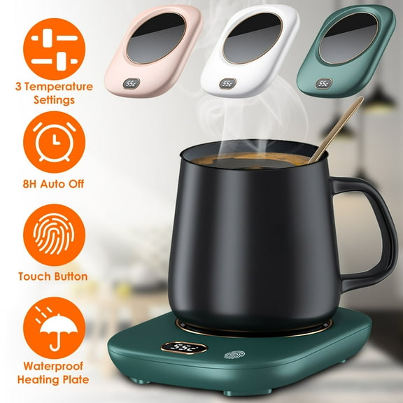 Moclever Electric Coffee Mug Warmer, Milk Tea Cup Heater with 3 Temperature Settings Auto Shut off for Home Office, Green