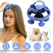 Moclever Electric Scalp Massager, Rechargeable Dog Cat Massager IPX7 Waterproof with Red Light 3 Modes 3 Types of Massage Claws for Men Women, Purple