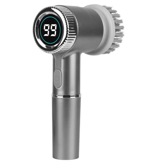 Moclever Electric Spin Scrubber, 1200mAh Portable Cleaning Brush with 5 Replaceable Heads IPX7 Waterproof 3 Speeds, Grey