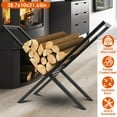 thumbnail image 1 of Moclever Firewood Log Rack Outdoor X Shape Wood Lumber Log Holder 220lbs Max Load for Fireplace Firepit, Black, 1 of 13