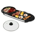 thumbnail image 1 of Moclever Hot Pot with Grill, 2200W Shabu Shabu Pot Korean BBQ Grill Smokeless Non-Stick Separate Dual Temperature Control, for 2-10 People, 110V, Black, 1 of 12