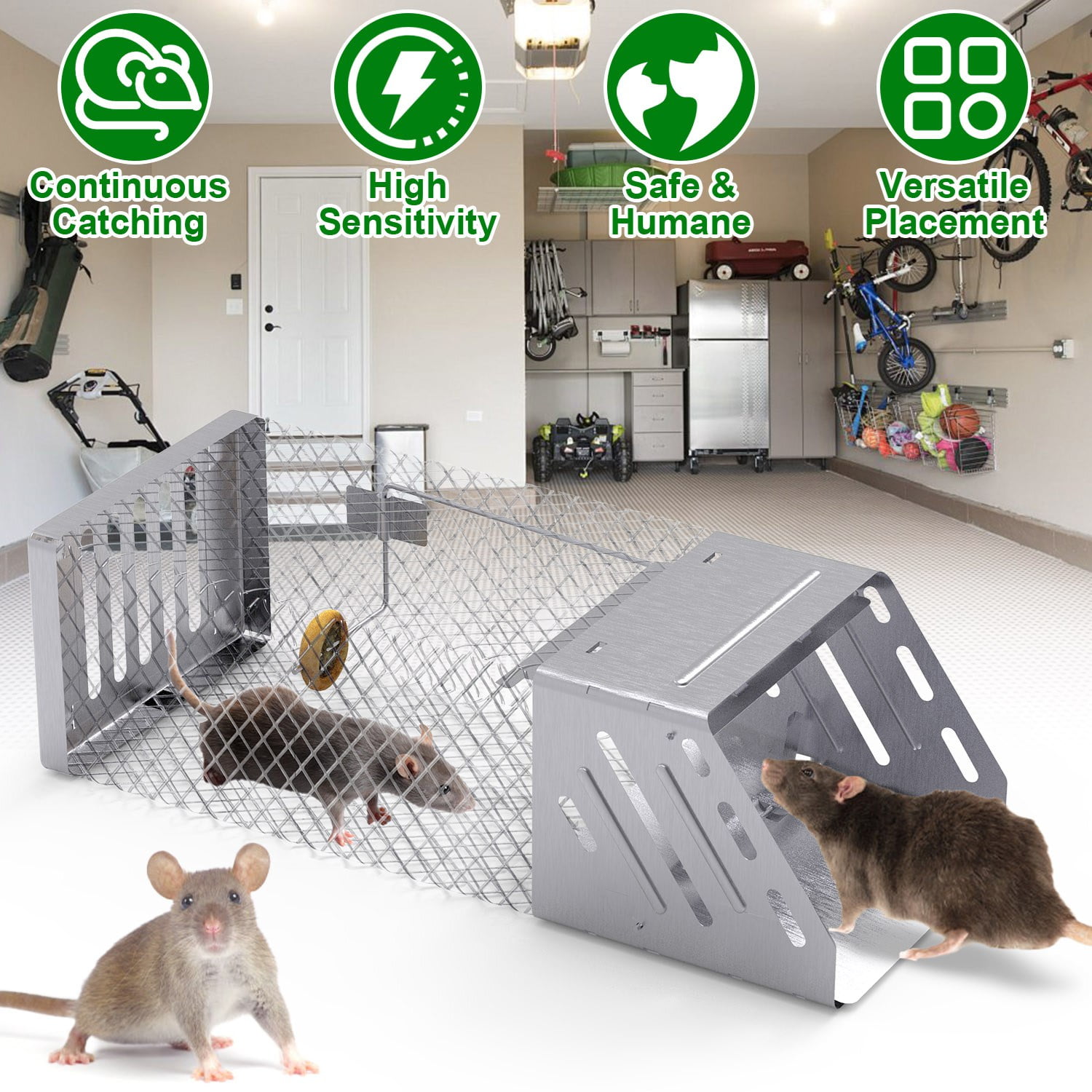 Moclever Humane Live Mouse Trap Cage, Automatic Continuous Rat Trap