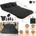 thumbnail image 1 of Moclever Inflatable Car Bed, Thickened SUV Air Mattress PVC Flocked Camping Bed Cushion with Pillow Air Pump Storage Bag for Car Travel Camping, Black, 1 of 13