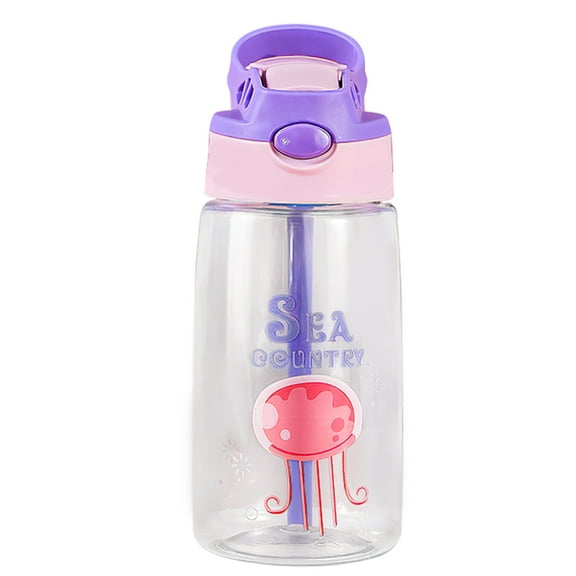 Moclever Kids Water Bottle, 16.2oz Portable Sports Water Bottle Leak-Proof for Boys Girls, Jellyfish