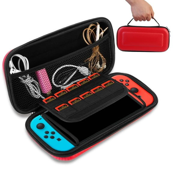 Moclever Portable Carry Case for Nintendo Switch Console Protective Hard EVA Case Shell Pouch, Red