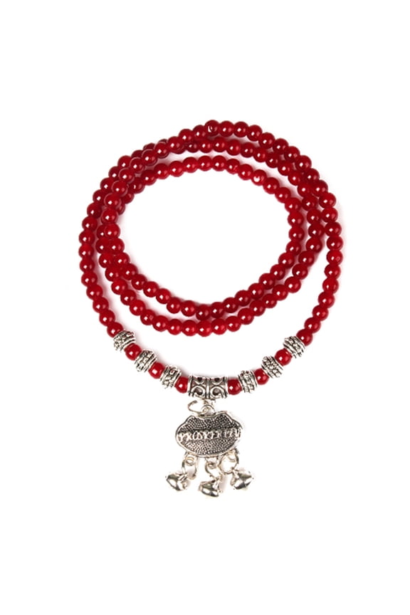 Red Agate Beaded Good Lock Bracelet