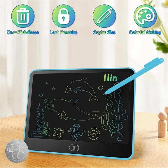 Moclever Reusable LCD Writing Tablet for Kids, One-Touch Erase Doodle Board with Stylus & Lock Function, Drawing Pad for Boys Girls