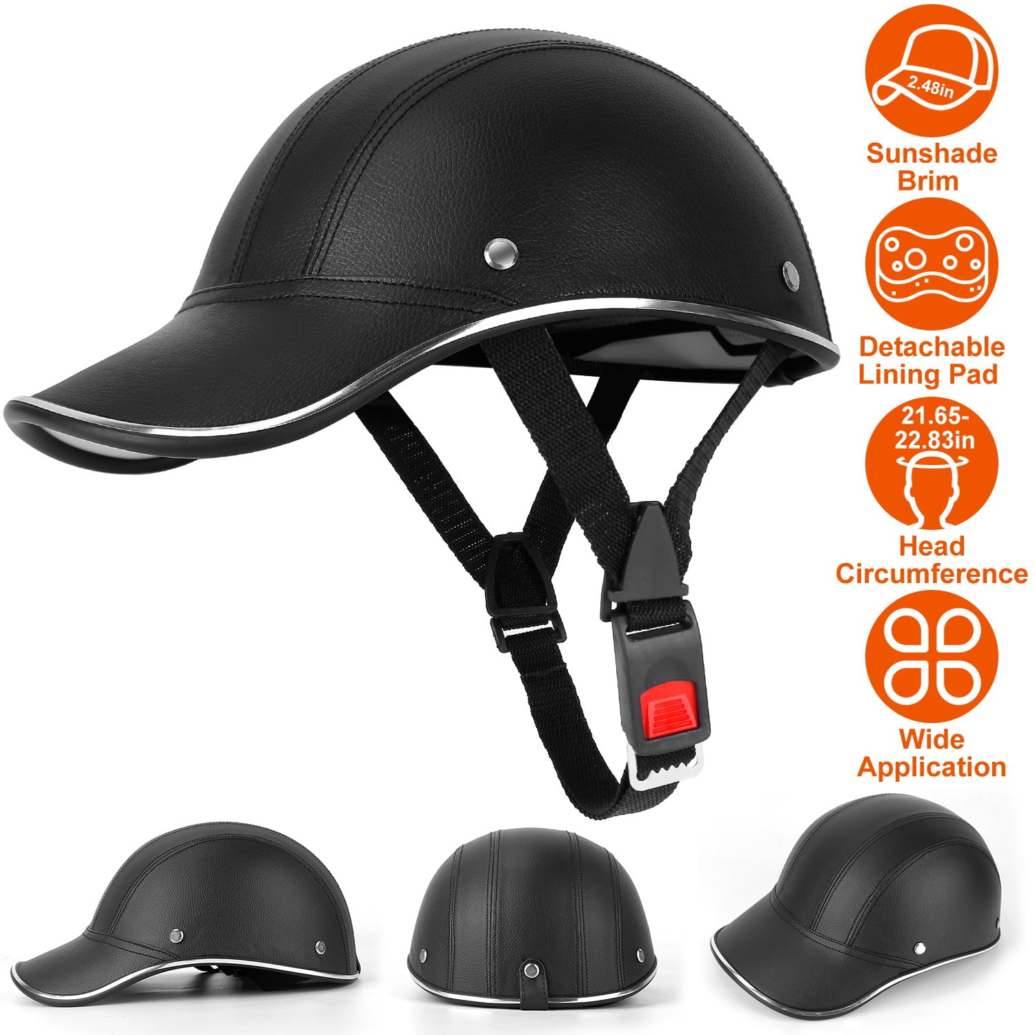 Moclever Safety Bicycle Helmet, Anti-UV Windproof Sunshade Bike Helmet for Cycling Skiing, Black