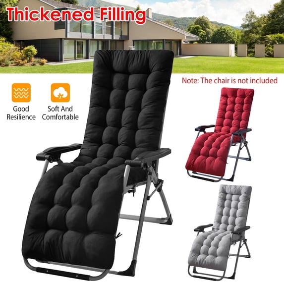 Moclever Thickened Recliner Cushion, 71x22in Rocking Chair Cushion for Indoor Outdoor, Black (Plus)
