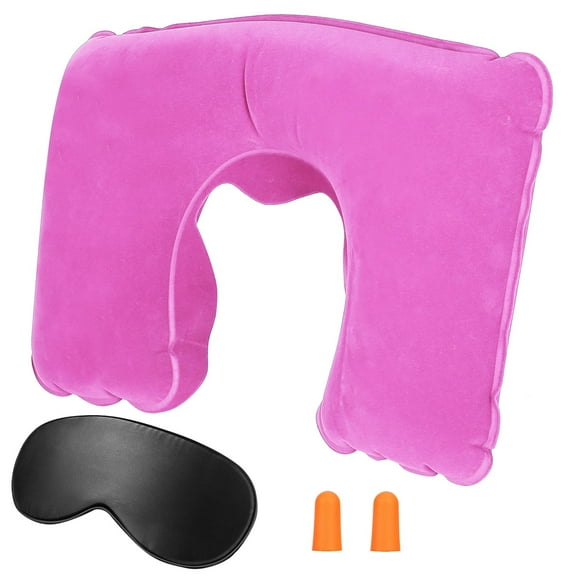 Moclever Travel Pillow Inflatable U Shape Neck Pillow Neck Support Head Rest Office Nap Car Airplane Cushion Pink