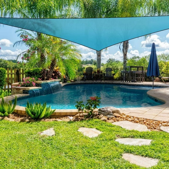Moclever Triangle Sun Sail Shade, 13ft Sun Sail Canopy for Outdoor Patio UV Protection, Blue