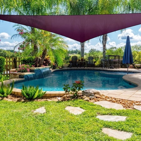 Moclever Triangle Sun Sail Shade, 13ft Sun Sail Canopy for Outdoor Patio UV Protection, Purple