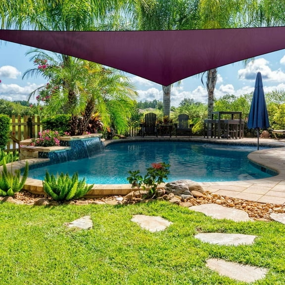 Moclever Triangle Sun Sail Shade, 13ft Sun Sail Canopy for Outdoor Patio UV Protection, Purple