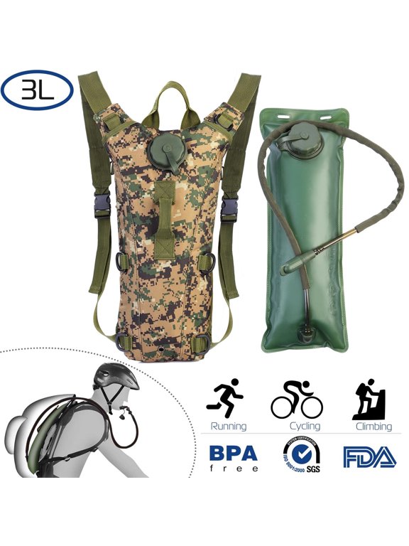 Water Backpack Hydration Pack 3L Drink Backpack for Hiking Cycling Climbing Running, Jungle