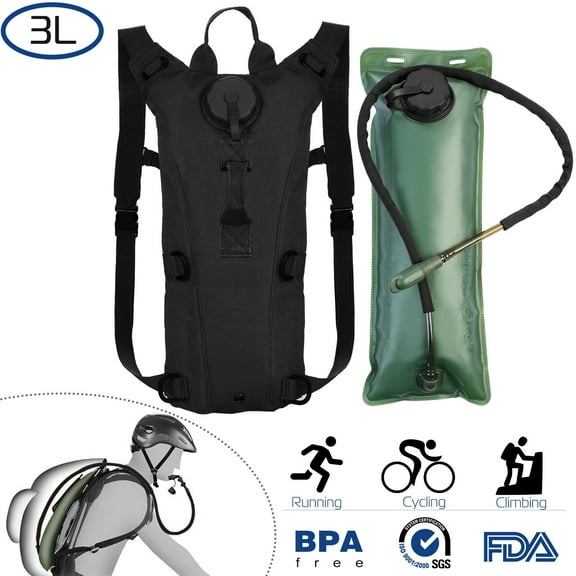 Moclever Water Backpack Hydration Pack 3L Drink Backpack for Outdoor Camping Backpacking, Black