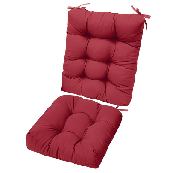 Moclever Waterproof Rocking Chair Cushion, 2Pcs Polyester Filling Back and Seat Cushion with Non-Slip Ties for Indoor Outdoor Car